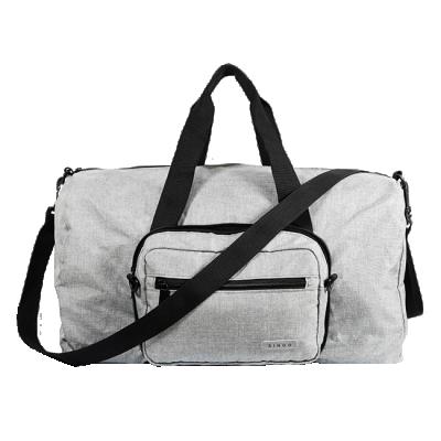 China Fashion Custom Folding Bag For Designer Gray Duffle Bags Gym Travel Carrier Polyester Fabric for sale