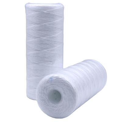 China Filtration OEM PP yarn PP core string wound filter element 5/10/30 micron polypropylene cotton home water filter cartridge for household for sale