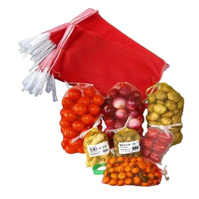 China PE Reusable Mesh Bag Natural Agriculture Fruit Vegetable Potato Mesh Bag 30kg Mesh Bag for sale