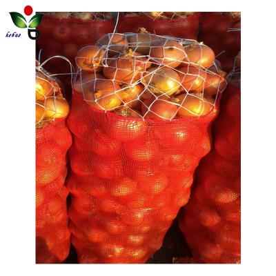 China Wholesale Customized Tubular PP Mesh Red Onion Packaging Bag 50 Pound Mesh Red Tubular Plastic Bags for sale