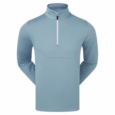 China Anti-wrinkle Custom Dark Grey Blank Golf 1/4 Pullover Nylon Spandex Standing Collar Quarter Zip Pullover for sale