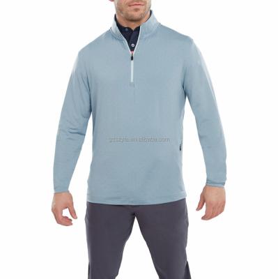 China Anti-wrinkle New Arrival High Quality Custom Logo Men Golf Quarter 1/4 Zip Neck Fleece Gym Pullover Jacket Zip Collar Sweatshirt for sale