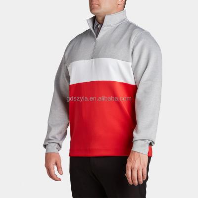 China Anti-wrinkle Custom Design Plain Mens Golf 1/4 Quarter Zip Sublimation Golf Pullover Polyester Wind Shell for sale