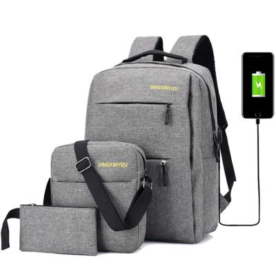 China New Fashion 3 Pcs Set Waterproof Laptop Backpack Large Capacity Waterpoof Laptop Bag Backpack Set for sale