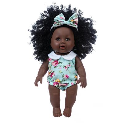 China TOY Wholesale American MODEL African Vinyl Cut 12 Inch Black Baby Doll for sale