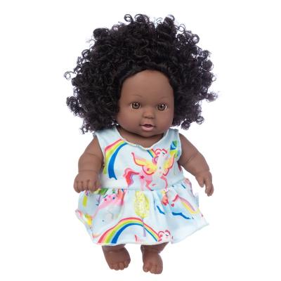 China MODEL TOY Wholesale 8 Inch Newborn Baby - Toy Girl Christmas Gift Black Skin Newborn Doll for sale