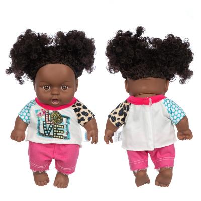 China MODEL TOY Soft Toy Reborn Black Doll Good Friends Gift Friends 8 Inch African Black Vinyl Silicone Baby Dolls Best For Kids for sale