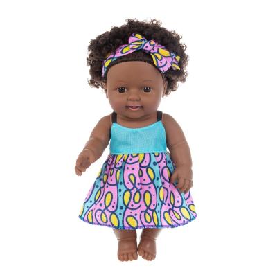 China MODEL TOY Supplier Wholesale 12 Inch Baby Toys African American Doll Silicone Black Child Baby Dolls for sale