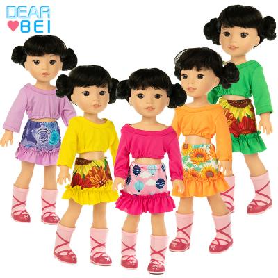 China 14inch dolls& 35cm New Cute Plush Dolls Toy Girls And Dolls Matching Clothes, High Quality 14 Inch One Shoulder Doll Clothes Set for sale