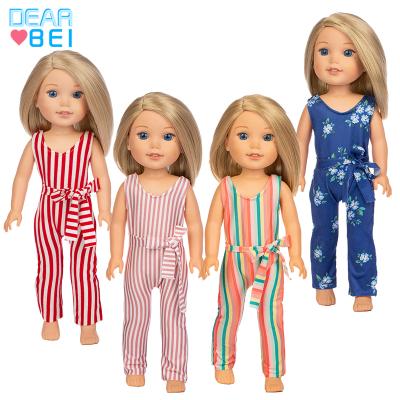 China 14inch dolls& 35cm 14inch Dolls Sleeveless Overalls Doll Clothes,American Print Striped Fashion Girl Doll Accessories In Stock for sale