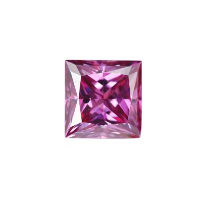 China 2021 popular color game or fire diamond moissanite princess fancy pink cut 3carat for sale