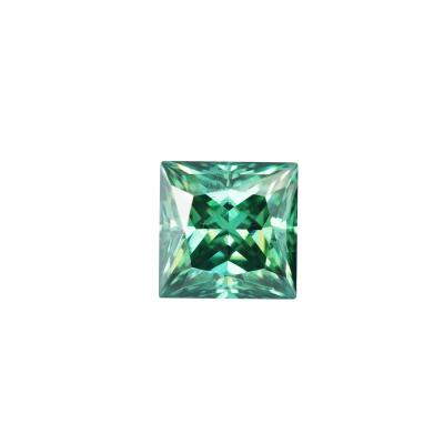 China Wholesale high quality moissanite green princess brilliant cut or color play of fire loose Moissanite Diamond For Jewelry for sale