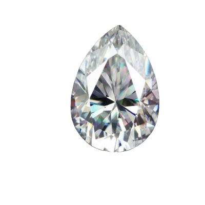 China Color Play or Fire Pear 5*7mm Cut Moissanite Gemstone Lab Grown Moissanite Stone D Color for sale