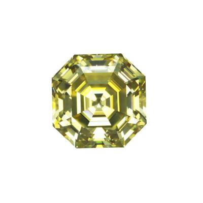 China Fire Teamore Gems Gra Asscher Color Set Or Certificate Cut 2 Carat 8x8 Mm Dark Fancy Moissanite Vvs Yellow Loose Gemstone Diamond Price for sale