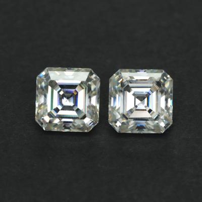 China Latest color game or fire 12mm hotsale HPHT lab developed moissanite diamond asscher white cut carat HPHT diamond E-SI1 for jewelry for sale