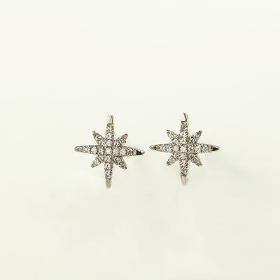 China 2021 fashion 925 sterling silver couple earrings six-pointed star couple earrings zircon earrings new arrival game or color fire mini for sale