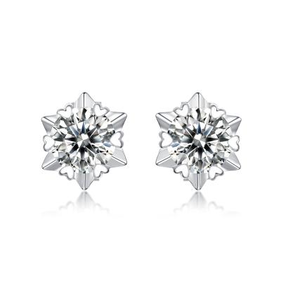 China CLASSIC 925 Sterling Silver Earrings 0.5ct 5.0mm Moissanite Head Stone Jewelry for sale