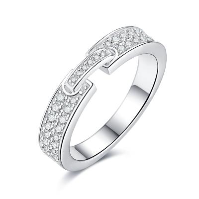 China CLASSIC Luxury Women's Ring 925 Sterling Silver Moissanite Row Ring Set for sale