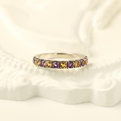 China 2021 New Fire Amethyst 925 Ring Jewelry Citrine Color Or Ring Silver Ring for sale