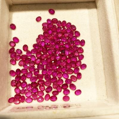 China Color Play Or Fire Stone 100% Original Natural Red Stone 0.2-8mm Sapphire Red Rice Per Carat for sale