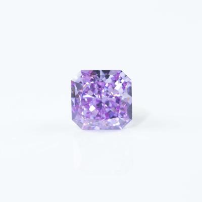 China Fire factory direct sale asscher cut CZ Zircon factory price color set or purple zircon for sale