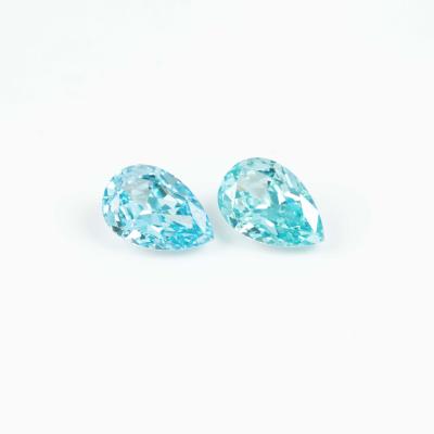 China Pear Shaped 4k Light Blue Game Or Fire Color 6*8mm Ice Cut 5A+ CZ Loose Gem Zircon for sale