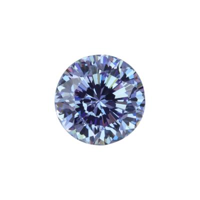 China Synthetic Moissanite Manufacturers Supply Round Shape Diamond Blue Loose Gemstone Synthetic for sale