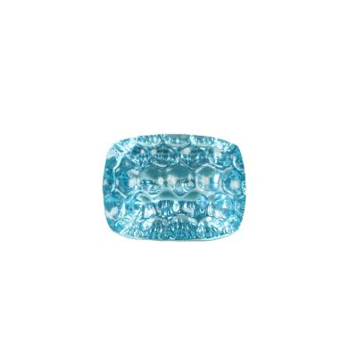 China Color Play Or Fire Newly Designed Synthetic Artificial Gemstone Honeycomb Shaped Light Blue Gemstone for sale