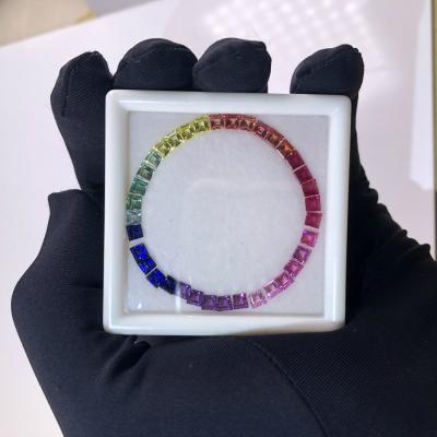 China 2021 factory hot sale natural red sapphires gemstone 40mm watch bezel set or fire color rainbow 36pcs color gradation hot wholesale make in china for sale