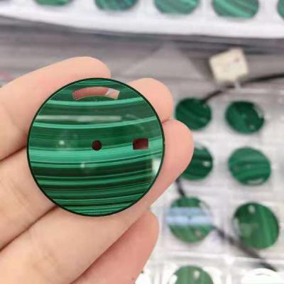 China GEMS 33.5mmx0.4mm AAA Game or Color Fire Quality Coins Round Shape Malachite Gemstone Blank Dial Watch Making for sale