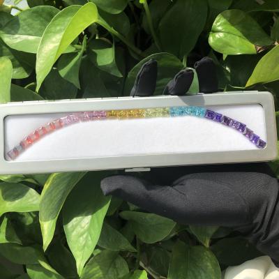 China Color Play or Fire Princess Cut Equal Size Color Gradation Perfect Rainbow Synthetic Sapphire Watch Bezel for Brand Watchmakers for sale