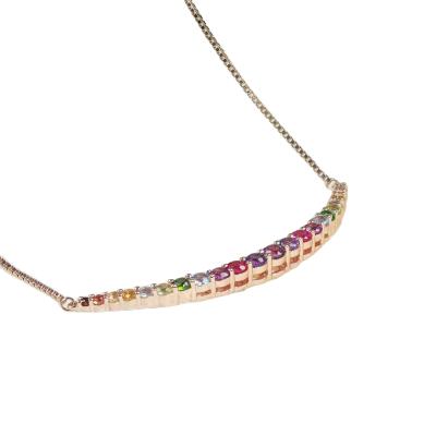 China CLASSIC natural rainbow gemstone pendant European and American fashion s925 silver pendant for women for sale