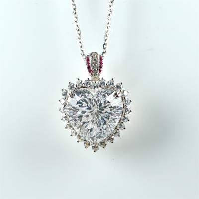 China CLASSIC Custom Heart Shaped Silver Fashion s925 Synthetic Zircon Jewelry Pendant for sale