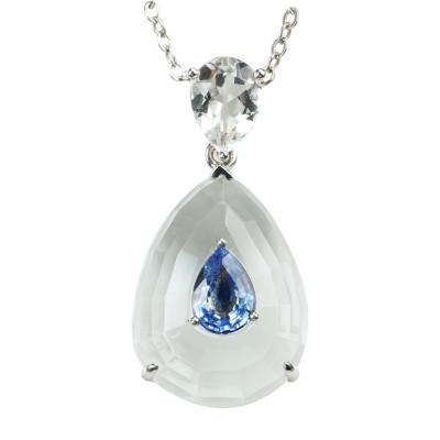 China CLASSIC high quality fashionable white crystal pendant with blue diamonds for sale