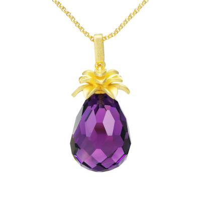 China CLASSIC Dark Amethyst Faceted Zircon Teardrop Pendant for sale