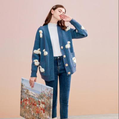 China Anti-wrinkle cartoon cardigan women's sweater for sale