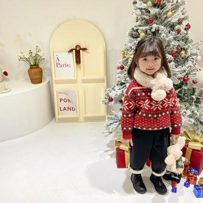 China Anti-wrinkle Snowflake Christmas Sweater Children's Sweater Girls Sweater for sale