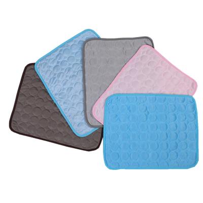 China Viable Dog Cat Summer Cooling Mat Ice Cool Sleep Protection Silk Waterproof Pressure Activated Gel Puppy Pets Cooling Mat for sale