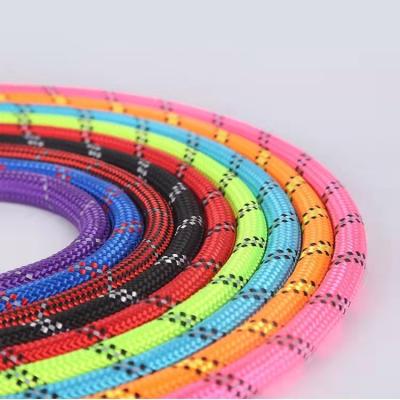 China Hot Sale Customized Factory Supply 1.5M Reflective Pet Round Rope Multicolor Nylon Nylon Dog Leash Heavy Duty Running Dog Leash for sale