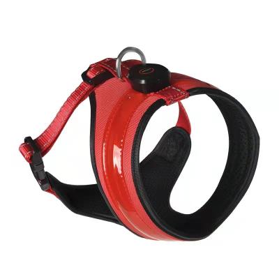 China Durable Breathable USB LED Light Chargeable Battery Transparent Instant Dog Vest Harness for sale