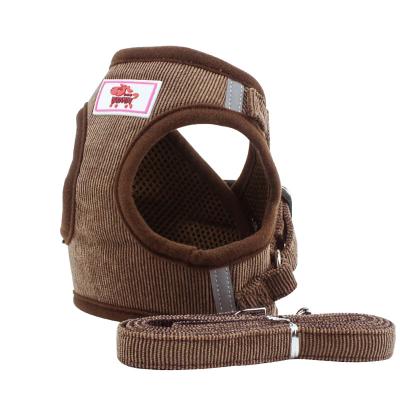 China 2022 Viable Amazon Hot Sale Corduroy Pet Chest Harness Set for sale