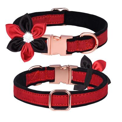 China New Design 2022 OEM Velvet Sustainable Adjustable Luxury Cute Lightweight Pet Collar Custom Comfort for sale