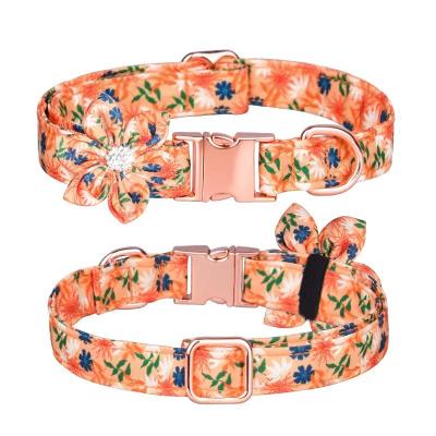 China Viable Hot Sale Colorful Polyester Floral Prints Glorious Pet Collar for sale