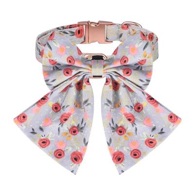 China High Fashion Polyester Sustainable Pet Collar With Bowknot for sale