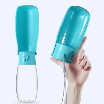 China High Quality Portable Dog Cat Travel Drinking Feeder Foldable Leakproof Pet Water Bottle 550ML Viable for sale