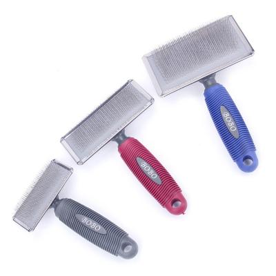 China Sustainable Pet Hair Removal Brush With Different Color Handle Dog And Cat Brush for sale