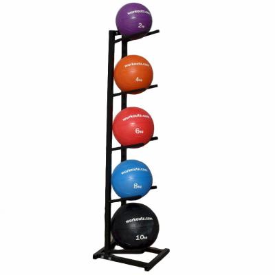 China Floor Standing 5 Basketball Display Rack Volleyball Football Basketball Rack Display Floor Rack For Gym Store for sale