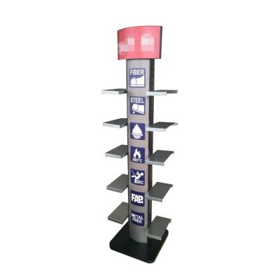 China RUIMEIXIN Retail Stores Customized Safety Shoe Rack Shoes Sneaker Display Rack Elevating Display Rack Shoes for sale