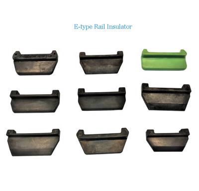 China Adjust rail gauge and insulate the rail from tie plates and clips E type railway insulator Rail Fastening System Rail Nylon Insulator Train Railroad insulation liner pad rail fastener Insulator for sale