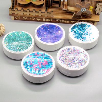 China Invisible Contract Lenses Storage Quicksand Contact Lens Case Cosmetic Box Companion Box Care Box for sale